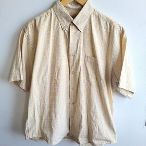 North Forty Four Shirt -Mens L- Yellow Button Down  Short Sleeve  Cotton